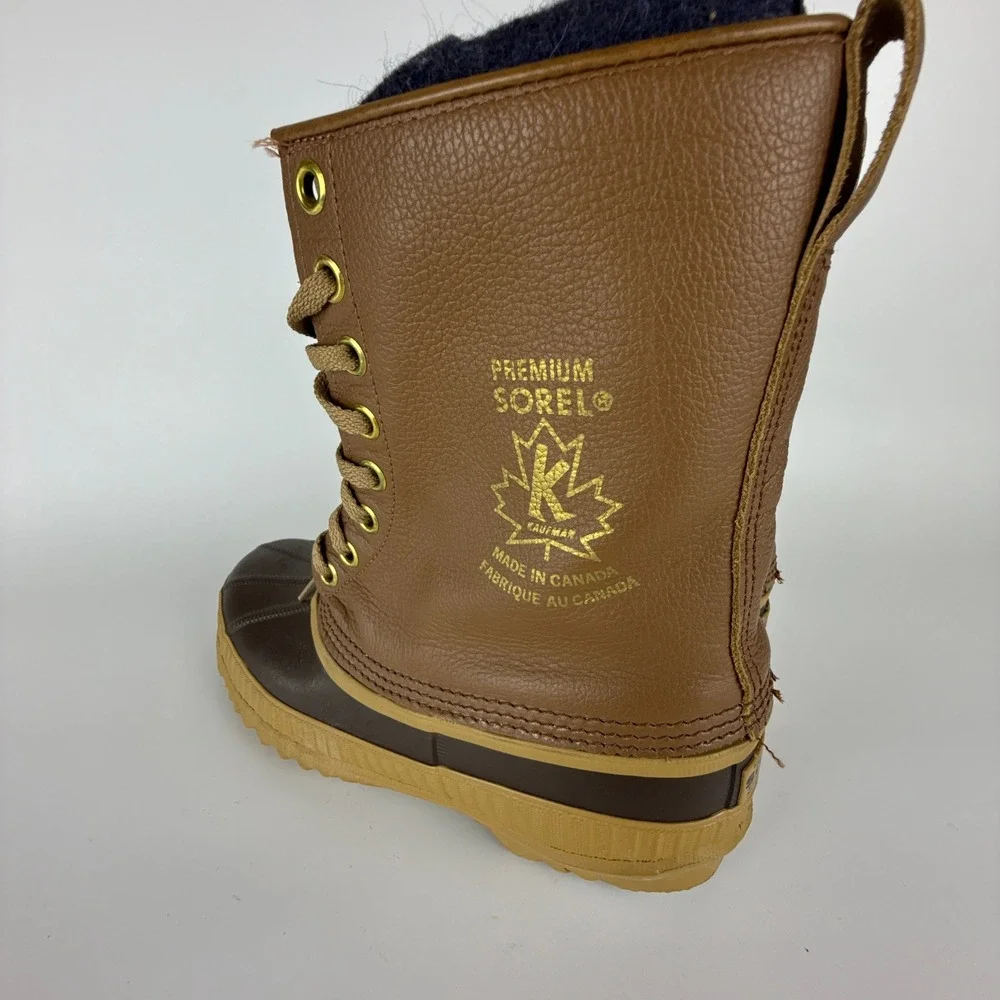Vintage Sorel Kaufman Winter Snow Boots Mens Size 8 Cheyenne Brown New Insulated